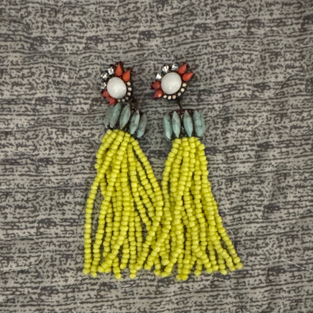 BaubleBar Yellow and Red Beaded Earrings